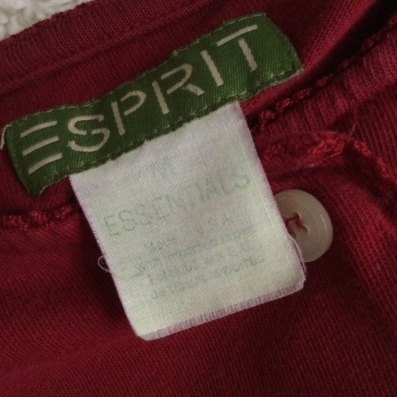 Vintage 90s ESPRIT Button Down Knit Top Cardigan Red - Sz Medium - Picture 7 of 10